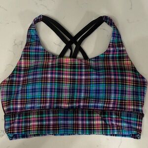 Peachy Athletic Multicolor Plaid Sports Bra